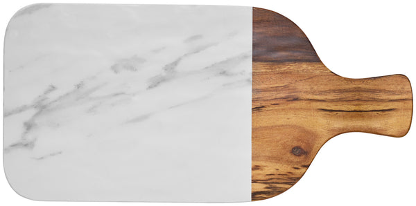 deska do serwowania Tupelo z uchwytem; 32x19.5x1.5 cm (DxSxW); biały/brązowy; prostokątny; 6 sztuka / opakowanie