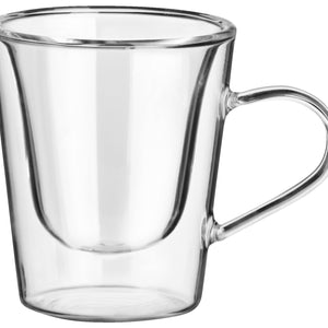 szklanka do espresso Dila z uszkiem; 130ml, 6.7x8 cm (ØxW); transparentny; 2 sztuka / opakowanie