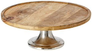 Tortenplatte Daina mit rundem Fuß; 35x13 cm (ØxW); jasny brązowy/srebro; okrągły