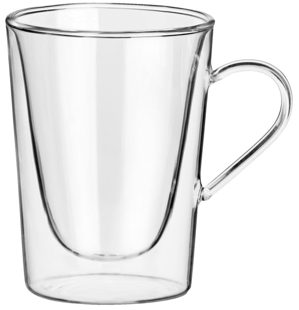 szklanka do kawy Dila z uchem; 310ml, 8.6x11.3 cm (ØxW); transparentny; 2 sztuka / opakowanie