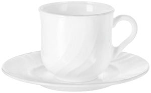 spodek i filiżanka do kawy Ebro; 235ml, 8.1x7.6 cm (ØxW); biały; 6 zestaw(y) / opakowanie
