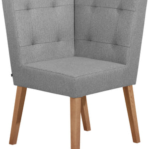 element narożny Tolga; 55x55x90 cm (SxGxW); siedzisko jasny szary, stelaż brązowy