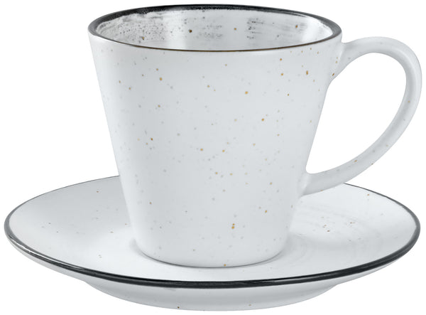 spodek do filiżanki do kawy Fungio; 14 cm (Ø); biały/czarny; okrągły; 6 sztuka / opakowanie