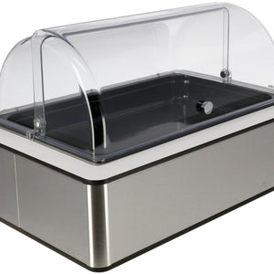 witrynka chłodząca Fundale biała 6,5 cm melamina czarna 1/1; Größe GN 1/1, 63x42.5x27.4 cm (DxSxW); biały/transparentny; prostokątny