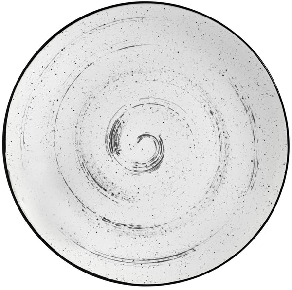 talerz płaski Fungio; 21.5 cm (Ø); biały/czarny; okrągły; 6 sztuka / opakowanie