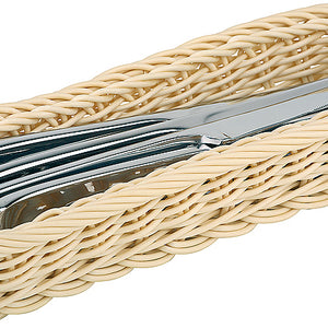 kosz na sztućce Economic prostokątny; 27x10x5 cm (DxSxW); beżowy