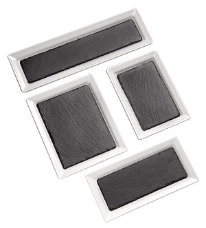 taca z łupka naturalnego; 24x15x1 cm (DxSxW); czarny; prostokątny