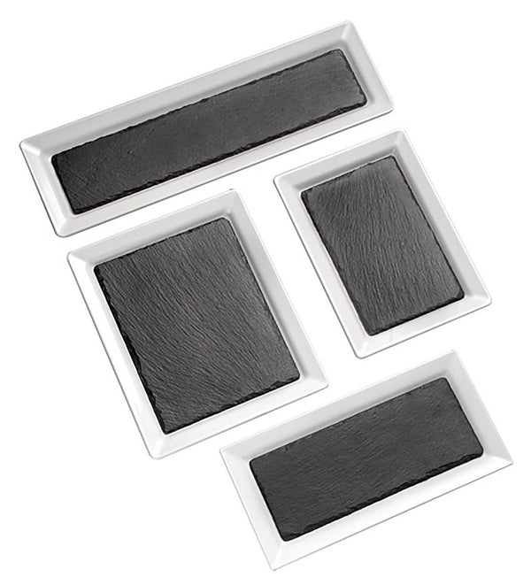 taca z łupka naturalnego; 24x15x1 cm (DxSxW); czarny; prostokątny