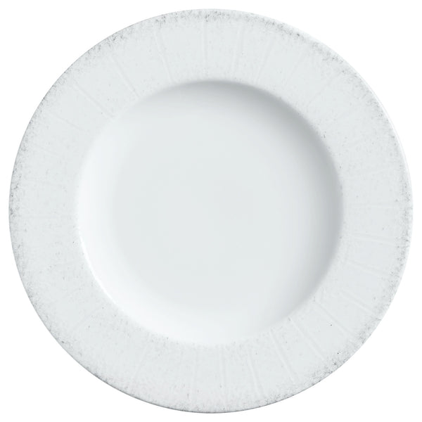 talerz płaski Caju z rantem; 21 cm (Ø); biały/szary; okrągły; 6 sztuka / opakowanie