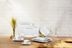 talerz głęboki Melbourne; 300ml, 21.5x21.5x4.5 cm (DxSxW); biały; kwadrat; 6 sztuka / opakowanie