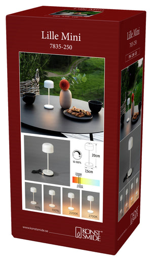 lampa stołowa LED Lille mini; 7.5x20 cm (ØxW); biały