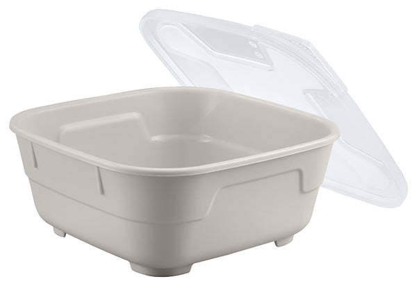 pojemnik na menu do wielokrotnego użytku Goodbowl; 550ml, 14.2x14.2x6.1x6.1 cm (DxSxØxW); piasek; kwadrat; 5 sztuka / opakowanie