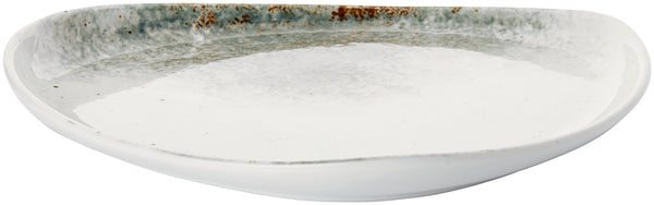 talerz płaski Purior; 31x29x3.7 cm (DxSxW); biały/niebieski petrol; prostokątny; 3 sztuka / opakowanie