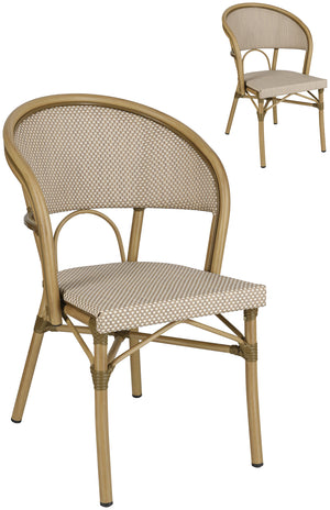 Outdoor Stapelstuhl Solena  mit Armlehnen; 51x59.5x84 cm (SxGxW); siedzisko beżowy