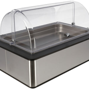 witrynka chłodząca Fundale antracyt 6,5 cm stal szlachetna 1/1; Größe GN 1/1, 63x42.5x27.4 cm (DxSxW); antracyt/transparentny/stal nierdzewna; prostokątny