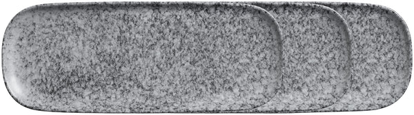 półmisek Mamoro prostokątny; 36x14x2.3 cm (DxSxW); czarny/biały; prostokątny; 3 sztuka / opakowanie