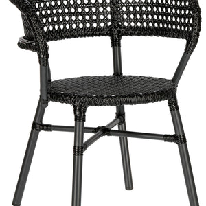 krzesło Gussago z podłokietnikami; 57x60x78 cm (SxGxW); czarny; 2 sztuka / opakowanie