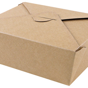 lunch box Nature z papieru kraft; 1500ml, 16.2x13.2x6.4 cm (DxSxW); brązowy; 50 sztuka / opakowanie