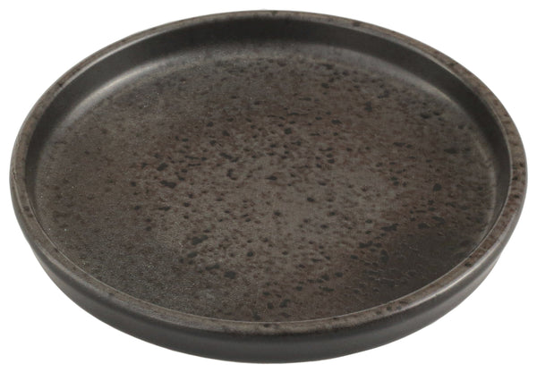 talerz płaski Ironstone z rantem; 27x2.4 cm (ØxW); ciemny brąz/czarny; okrągły; 6 sztuka / opakowanie