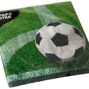 Servietten Football; 33x33 cm (SxD); zielony/czarny/biały; 200 sztuka / opakowanie