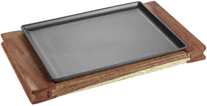 deska drewniana dwustronna Aria z półmiskiem Masca; 35.4x21x2.8 cm (DxSxW); akacja brąz/czarny; prostokątny
