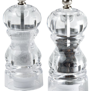 młynek do soli/pieprzu Menzo; 5.5x12.5 cm (ØxW); transparentny