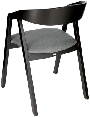Stapelstuhl Calma Stoff Buchenholz schwarz lackiert; 54x53x79 cm (SxGxW); siedzisko szary