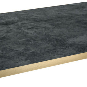 blat Marvani prostokątny; 120x80x2.5 cm (DxSxW); złoto/czarny; prostokątny