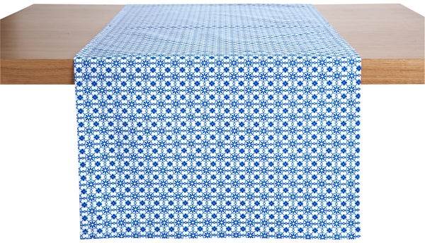 bieżnik Mataro; 40x130 cm (SxD); niebieski; prostokątny