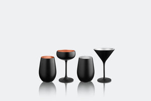 kieliszek do martini Joleen; 210ml, 11.6x17.3 cm (ØxW); czarny/miedź; 6 sztuka / opakowanie