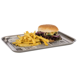 taca VINTAGE; 32x21.5x3 cm (DxSxW); stal nierdzewna; prostokątny