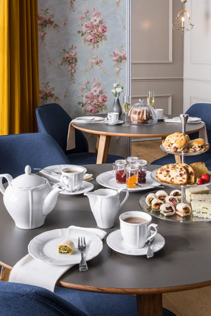 dzbanek do herbaty Amely z pokrywką; 1000ml, 11.5x20 cm (ØxW); biały; okrągły; 4 sztuka / opakowanie