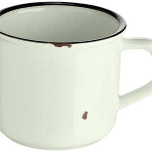 filiżanka do kawy Liron; 250ml, 9x7 cm (ØxW); biel kremowa/czarny; 4 sztuka / opakowanie