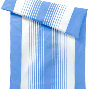 Bettbezug Memphis Seersucker; 160x210 cm (SxD); niebieski/biały; 2 sztuka / opakowanie