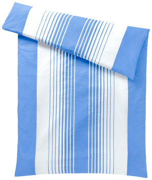 Bettbezug Memphis Seersucker; 160x210 cm (SxD); niebieski/biały; 2 sztuka / opakowanie