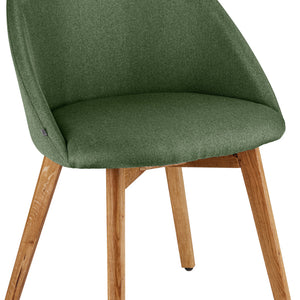 krzesło Alwin; 56x55x83 cm (SxGxW); siedzisko zielony, stelaż dąb/naturalny; 2 sztuka / opakowanie