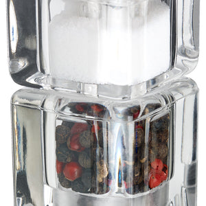 młynek do pieprzu Alma z solniczką; 3.6x9.5x3.6 cm (SxWxG); transparentny