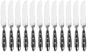 nóż stołowy Gutshof; 21.4 cm (D); srebro, Griff czarny; 12 sztuka / opakowanie