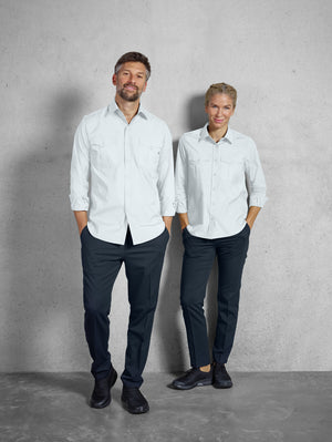 Bluse Langarm Marlon Regular Fit; Kleidergröße 34; biały