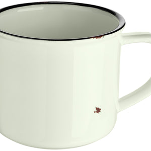 kubek Liron; 400ml, 10x8 cm (ØxW); biel kremowa/czarny; 4 sztuka / opakowanie