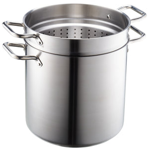 garnek do makaronu Cook; 16500ml, 28x26.5 cm (ØxW); srebro; okrągły