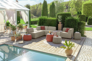 Outdoor-Lounge-System Modesco Mittelelement; 70x85x76 cm (SxGxW); siedzisko beżowy