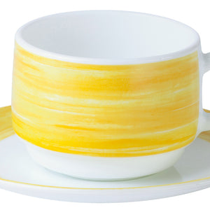 filiżanka do kawy Brush; 190ml, 7.7x5.8 cm (ØxW); żółty; okrągły; 12 sztuka / opakowanie