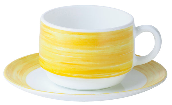 spodek do filiżanki do kawy Brush; 14 cm (Ø); żółty; okrągły; 6 sztuka / opakowanie