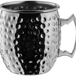kubek do Moscow Mule  Glendale młotkowany; 550ml, 8.8x9.8 cm (ØxW); srebro