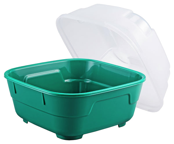 Mehrweg-Menübehälter Goodbowl Tiny XL; 550ml, 14.2x14.2x10.2x10.2 cm (DxSxØxW); zielony; kwadrat; 5 sztuka / opakowanie