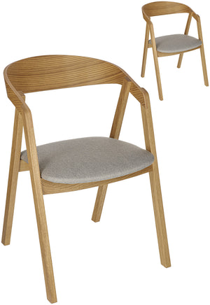 Stapelstuhl Calma Stoff Eiche; 54x53x79 cm (SxGxW); siedzisko taupe