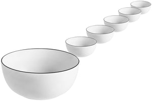 miska Bellino; 470ml, 13x5.7 cm (ØxW); biały/czarny; okrągły; 6 sztuka / opakowanie