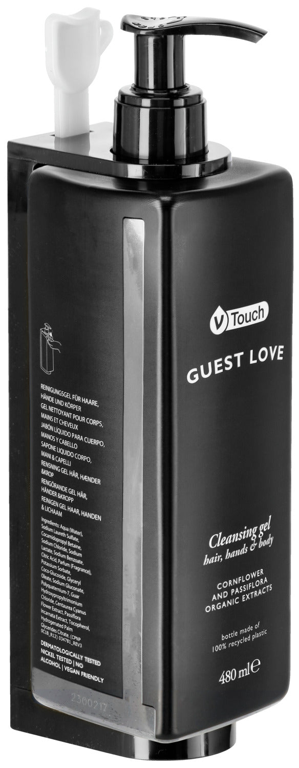 Halterung für Spenderflasche V-Touch Guest Love zum Kleben; 18.8 cm (W); czarny; 10 sztuka / opakowanie