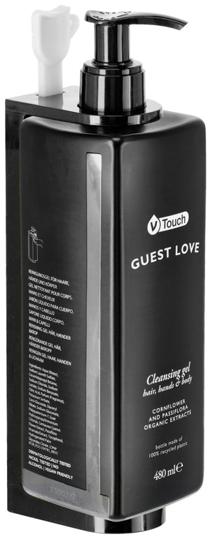 uchwyt na butelkę z dozownikiem Guest Love do przykręcenia; 18.8 cm (W); czarny; 10 sztuka / opakowanie